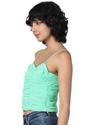 Image of ONLY Fitted Rouche Detail Crop Top