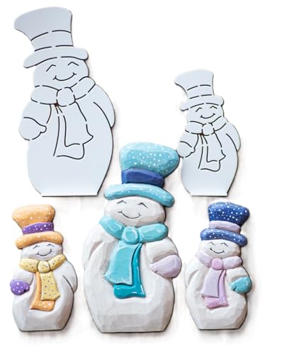 Snowman Wood Carving Stencil Template - Tutorial Included