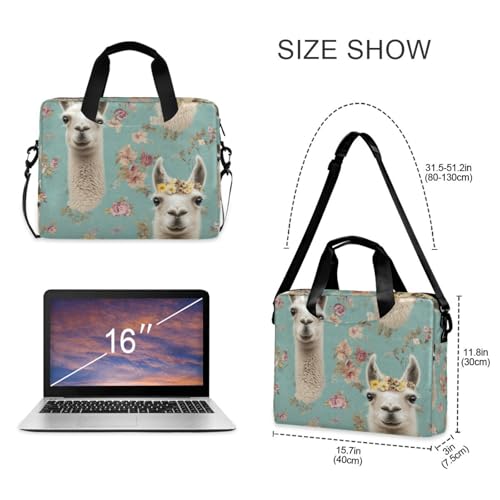 Maletín para portátil 15.6 pulgadas azul con diseño de alpaca miniatura 5