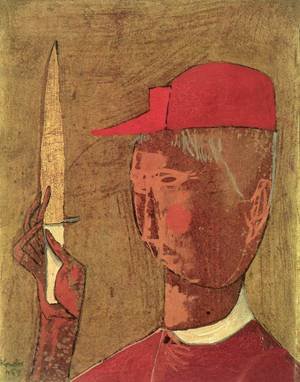 Peinture à l'huile Portrait de Bela Kondor, Reproduction d'Art 40x50 cm