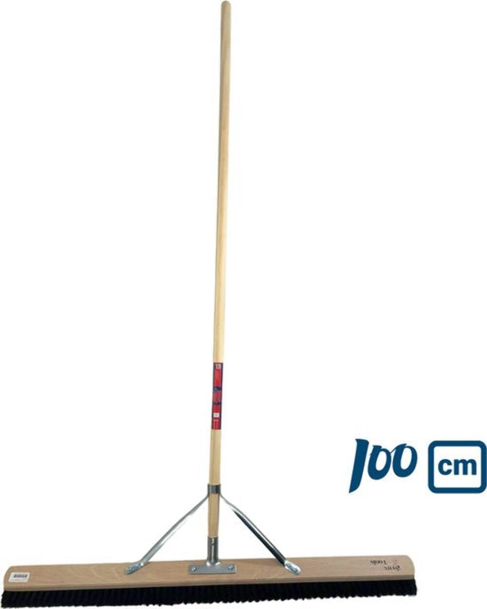 Hallenfeger 100cm mit Stiel, Rosshaarbesen mit weichen Borsten, Besen mit Stiel für Innenbereiche, Kehrbesen und Stubenbesen, Hausbesen Schwarz mit Holzstiel