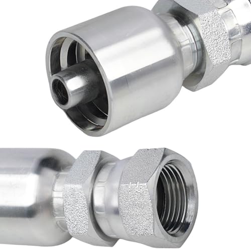 Image of 12 Pack Hydraulic Hose Fittings 1 /2 inch Hose x 1 /2 inch JIC 37Female Swivel Ends ,Durable Carbon Steel Ends for Single Wire Hydraulic Line Systems