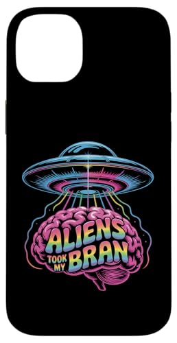 Aliens Took My Brain UFO �U�� ���C���{�[�A�[�g���[�N �X�}�z�P�[�X iPhone 14 Plus �p
