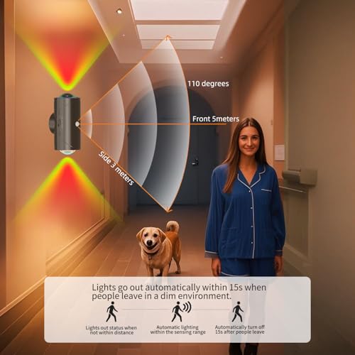 Image of Motion Sensor Light Indoor Night Light Magnet Body Hallway Rechargeable LED Wireless Wall Sconces Color Changing Atmosphere Lamp Wall Sconce for Home Party Lighting Bedroom, Bathroom, Stairs, (2 Pack)
