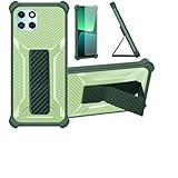 Aroepurt Coque pour Infinix Smart 6 HD Coque �tui Case Cover Hybride [avec Protection d'�cran en Verre tremp�] [Support magn�tique Pliable] [givr� r�sistant aux Empreintes digitales] Vert