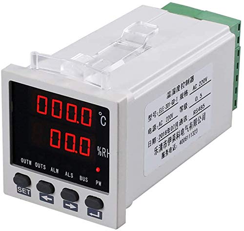 ELE-301-GD-T High Accuracy LCD Digital Thermometer Hygrometer Electronic Temperature Humidity Meter Clock AC220V 2m Cable