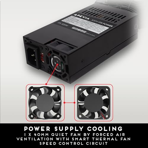 Image of Apevia ITX-AP300W 300W Flex ATX Power Supply, Standard Mini-ITX /SFF / 1U Desktop Replacement, 115V /230V Manual Switch