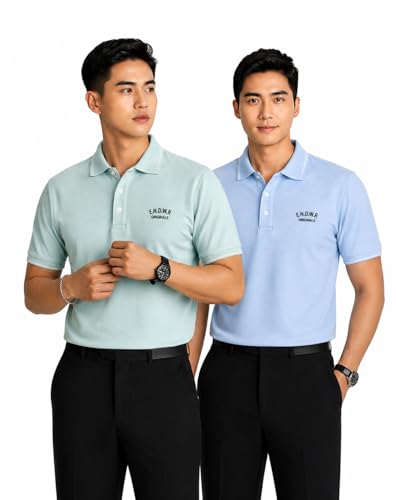 Image of ENDEAVOUR WEAR Men Men Short Sleeve Solid Cotton Rich Polo T Shirt | Collar Tshirts | Half Sleeves | Plain-Regular Fit