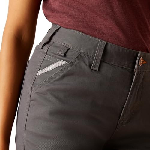 Image of ARIAT Women's Rebar Perfect Rise Made Tough 6 inch Short, Rebar Grey, 25