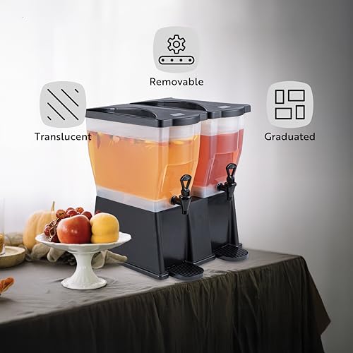 Image of Restaurantware 6 gal Black Double Beverage Dispenser