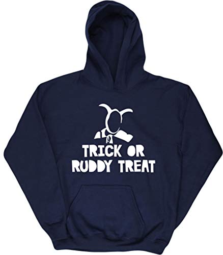 Hippowarehouse Trick Or Ruddy Treat Kids Children's Unisex Hoodie Hooded top Navy