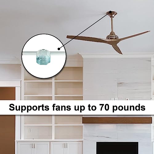 Ciata Ceiling Fan Mounting Bracket, Saf-T-Brace with Locking Teeth, 3 Teeth, Larger Box for High Wire Capacity, Twist and Lock with 2-1/8 Inch Ceiling Fan Box Mount, Light Electrical Box