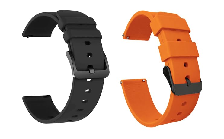 Image of IIK COLLECTION 22mm Silicone Strap for Smart Watches | Combo Pack Compatible With Noise, Fireboltt, Boat Xtend, Pebble, Boat Flash, Noise Color Fit, Ultra Smart Watch & All Watches