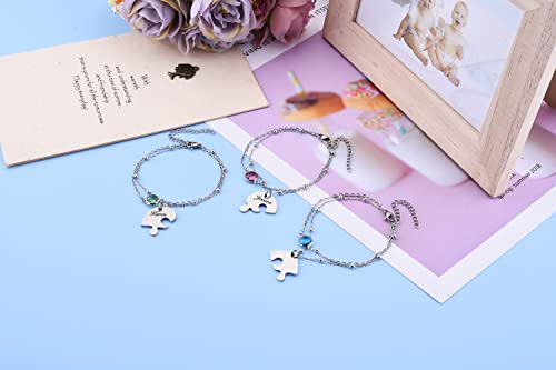 Top Plaza Best Friend Bracelets for 3 Friendship BFF Bracelets Matching Puzzle Heart Relationship Bracelets for Young Women Friendship Jewelry Best Friend Birthday Gifts3