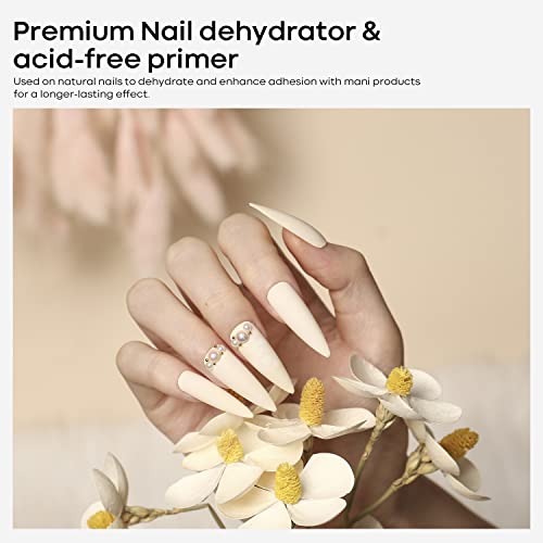 image for Modelones Gel Nail Polish Primer, Acid Free Natural Nail Prep Dehydrat
