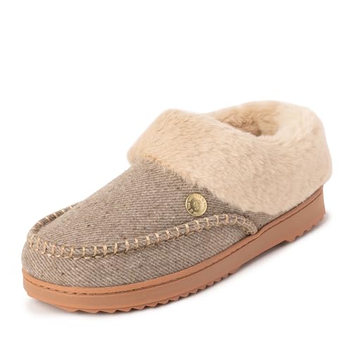 Image of Dearfoams Women's Nyla Felted and Plaid Moc Toe Clog