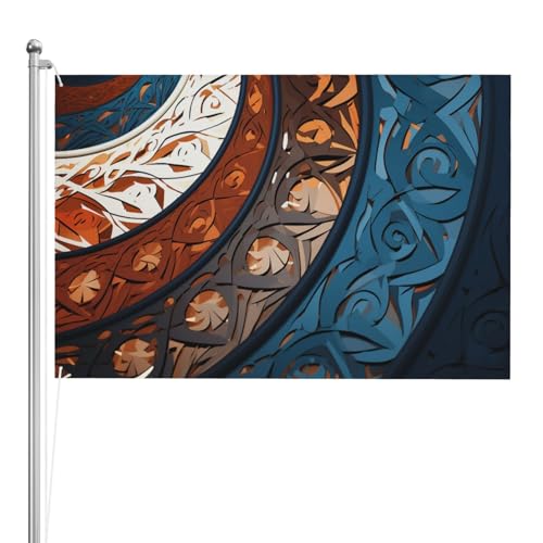 Drapeaux d'extérieur double face pour jardin à courbes abstraites 120x180cm