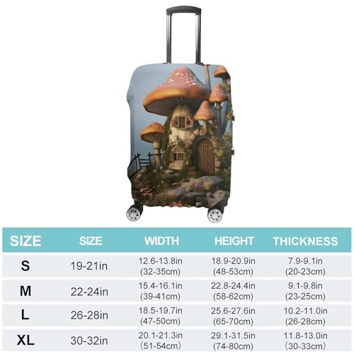 Travel Luggage Cover Elastic Suitcase Protector Anti-Scratch Washable Mushroom Garden Luggage Sleeve Tsa Approved Carry on Covers Baggage Cover Fits 18-32 Inch Luggages2