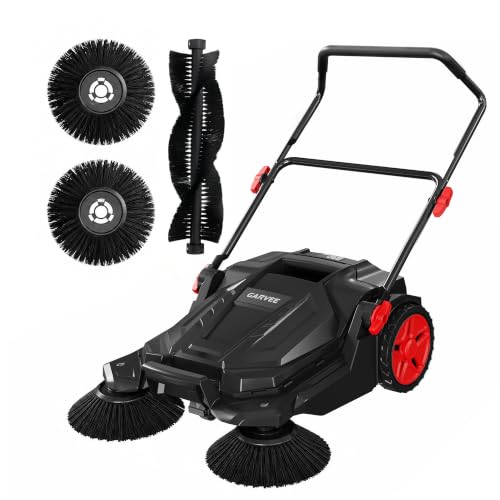 Image of Garvee Manual Push Floor Sweeper, Walk-Behind Sweeper
