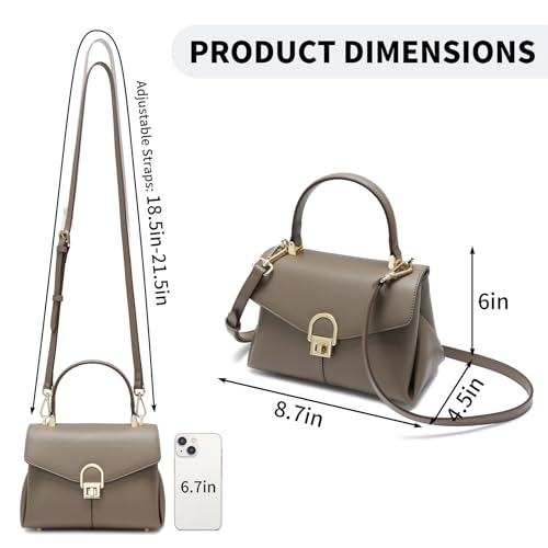 Bolso tote satchel de cuero para mujer con asa superior miniatura 6