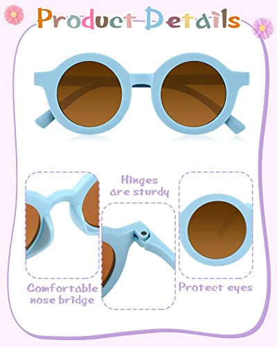 Kanayu 24 Pairs Kids Flower Sunglasses Set, Include 24 Round Girls Sunglasses Bulk Boho Colorful Eyewear 200 Random Resin Letter Beads 100 Daisy Charm 2 Glue for DIY Groovy Party Favors Gifts3