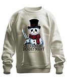 Printera Silent Night Deadly Night Horror Muñeco de Nieve Cuchillo Navidad Unisex Sudadera Suéter, naturaleza, XXL