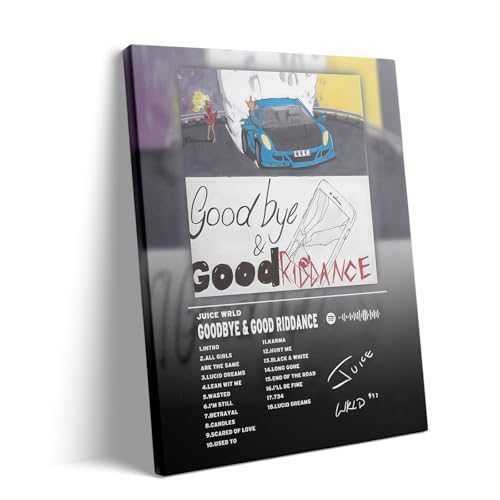 VYPEROCK Juice Canvas Wall Art WRLD Goodbye & Good Riddance Bold Rap Album Cover Poster Vibrant Modern Music Aesthetic Prints for Bedroom Game Room Living Room Bar Studio Decor Framed 8x10inch