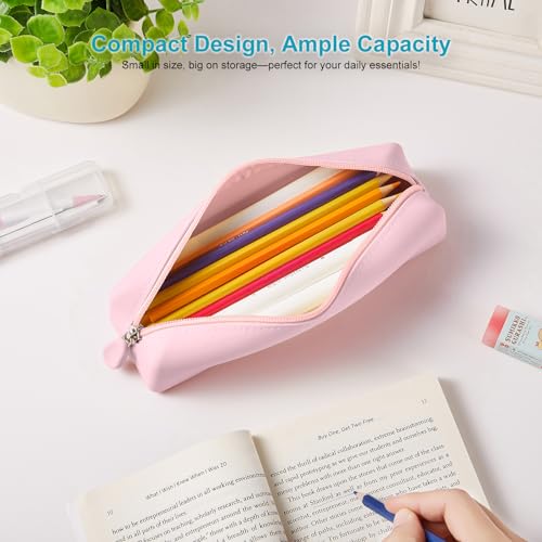Image of Silicone Pencil Case, Silicone Pencil Pouch, Pencil Case Aesthetic, Pencil Bag, Pencil Pouch for Women, Makeup Pouch Pink
