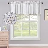 CAREMEE Kitchen Valance Navy Ticking Stripe Window Valance 1 Panel Tassel Decoration Cafe Valance fo
