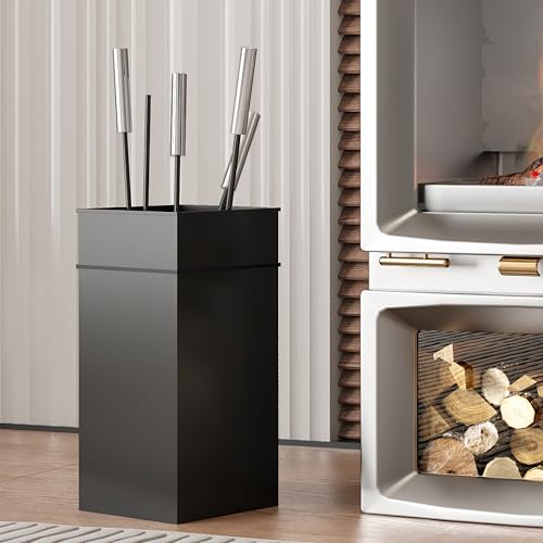 Kingson Elegante juego de herramientas para chimenea que incluye cepillo, pala, atizador y pinzas, asas de acero inoxidable, diseño elegante para quemadores de leña y chimeneas