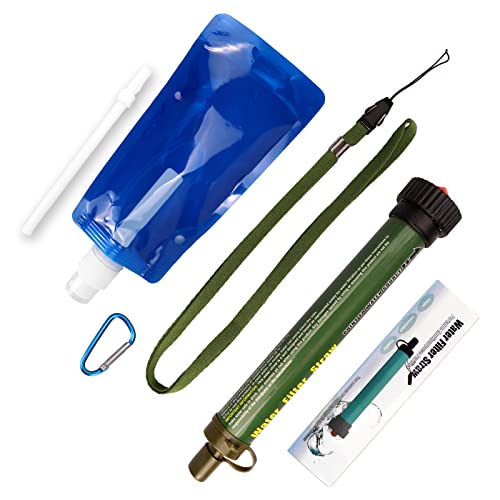 Tragbare wasserfilter trinkwasser 2000L, wasserfilter trinkwasser outdoor mit 5-Schicht-Filterpatrone für Camping Survival, wasseraufbereitung trinkwasser entfernen Bakterien & Schadstoffe (1) Cover