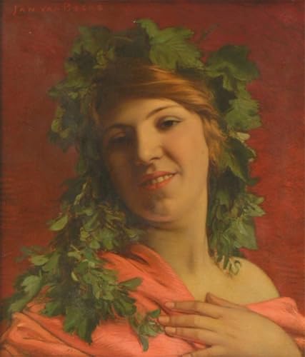 Cuadro en lienzo de mujer con corona Jan Van Beers de 60x90cm para oficina
