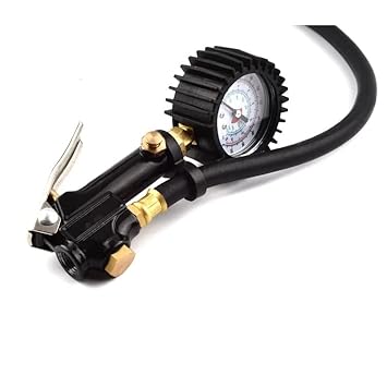 Analog Tire Inflator Pressure Gauge 220 PSI Air Chuck Heavy Duty Inflator Gauge | Multicolour