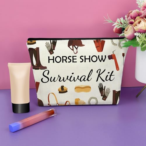 Horse Show Gifts for Women Makeup Bag Horse Lover Gift Ideas Horses Riding Gifts for Daughter Sister Best Friend Cosmetic Bag Christmas Birthday Present for Her Female Travel Pouch with Zipper