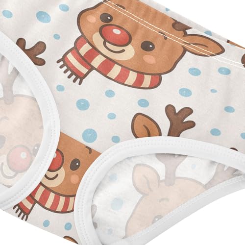 Reindeer Seamless Girls' Moisture-Wicking Panties Organic Underwear for Girls in Sizes 2T,3T, 4T, 5T, 6Y and 8Y4