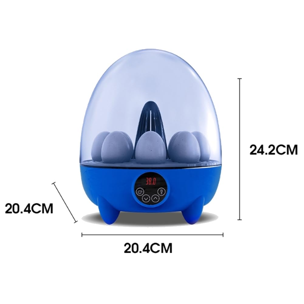 Incubadora digital de huevos de gallina, 8 huevos, control automático de temperatura con visualización de temperatura, mini incubadora de aves de corral para huevos de pato y pájaros, huevo de giro