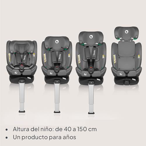 Silla de coche giratoria 360 LIONELO BRAAM i-Size segura con ISOFIX 3