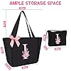 Vavabox Sac Cabas Personnalisé avec Initiale A-Z, Cadeau Imperméable pour Femmes, Demoiselles d'Honneur, Maman, Enseignantes, Amies (I, Noir 2 Pièces) #2