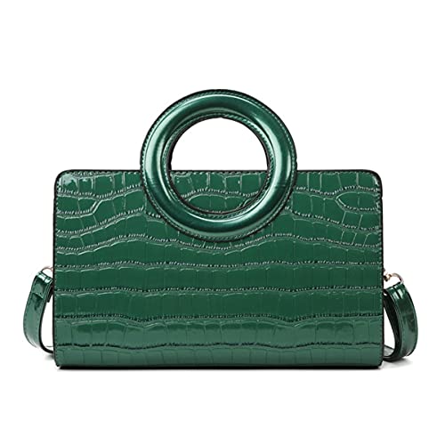 XIAOL Women's Handbags Fashion Crossbody Bags Top Handle Retro Shoulder Bag Soft Leather Casual High Capacity Cross-Body (Color : Green, Size : Large)