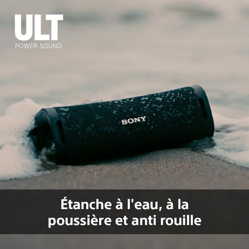 Sony ULT Field 1 - Enceinte Portable sans Fil Bluetooth ULT Power Sound, Basses Profondes, IP67, étanche à l'eau/poussière et antichocs, Batterie 12h, Prise d'appel, extérieur, Voyage - Noir
