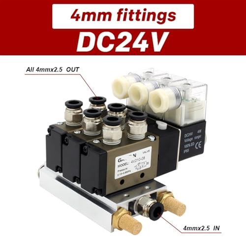 Électrovanne 4V210-08 DC24V pour centraliser 8 circuits pneumatiques sans fuite - 3
