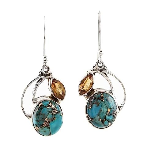 NOVICA Handcrafted Citrine Dangle Earrings Cover