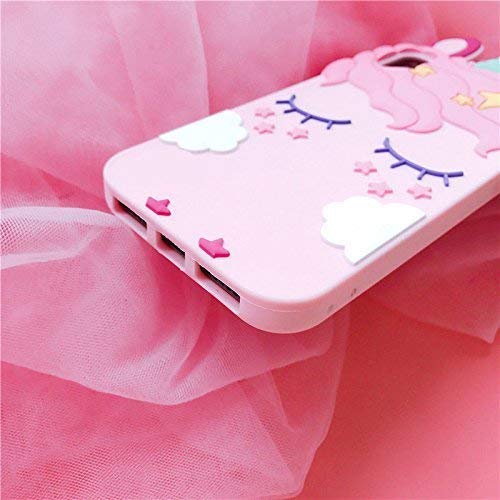 Topsz Pink Unicorn Case For Samsung Galaxy Note 9,3D Cartoon Silicone Character Kawaii Animal Cover,Cute Girls Kids Teens Guys Horse Funny Rubble Vivid Color Fun Protective Cases For Samsung Note9 #TOP4