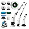 Swyprrix Electric Bathroom Cleaning Brush, Cordless Spin Scrubber Full Body Waterproof IPX7 with Adjustable Handle, 8 Replaceable Brush Heads for Bathtub/Kitchen/Window/Home -SD-CTB01