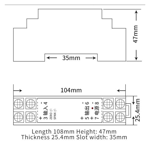 Aislador de señal DC 24V transformador analógico 1-5V a 0-10V para PLC y sensor industrial 2