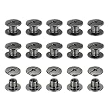PATIKIL シカゴスクリュー 60セット M5 x 4mm 炭素鋼 フィリップ スヘッド スクリューリベット バインディングスクリュー ポストネイルリベット レザーベルト バッグ バックパック クラフト ブックバインディング 黒