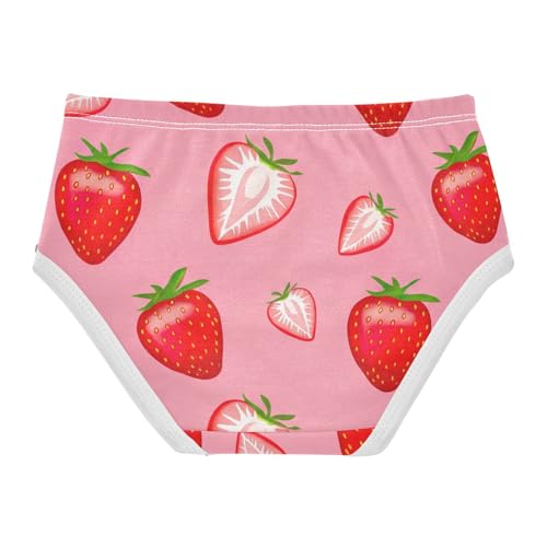 Toddler Girls Underwear 2t Cotton Cute Panties Girl Bright Briefs Undies Kids Red Strawberries Pink2