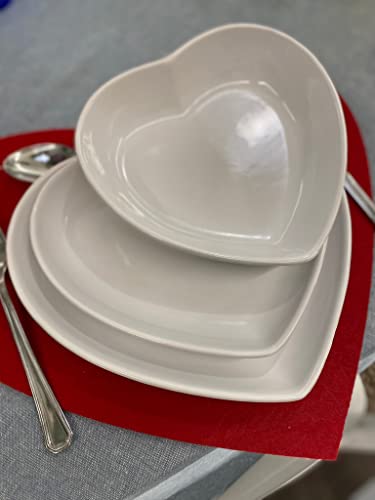 INTRECCI Set 6 Pezzi Ciotola Cuore in Porcellana
