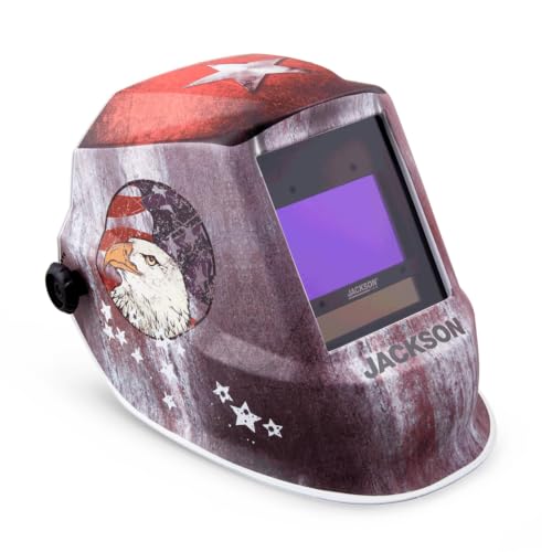 Jackson Safety Premium Graphic Welding Hood with ADF - Ultra Lightweight Auto Darkening Welding Helmet - ANSI Z87.1 (Multiple Styles)