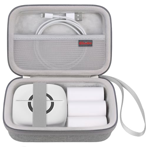 Sac de voyage gris pour imprimante Bluetooth portable étui compact pour mini imprimante reçu photo